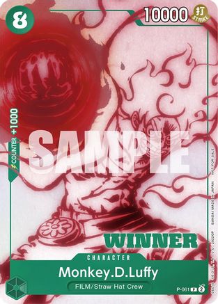 Monkey.D.Luffy (Starter Deck 11: Uta Deck Battle) [Winner] (P-061) [One Piece Promotion Cards] Foil - Deck Out Gaming