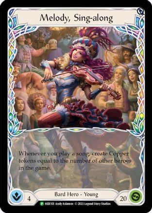 Melody, Sing-along - HER103 (HER103) [Flesh and Blood: Promo Cards] Cold Foil - Deck Out Gaming