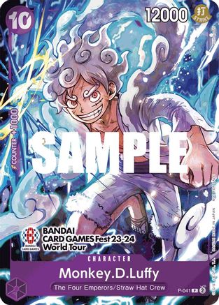 Monkey.D.Luffy (041) (BANDAI CARD GAMES Fest 23-24 World Tour) (P-041) [One Piece Promotion Cards] Foil - Deck Out Gaming
