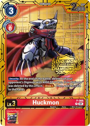 Huckmon - P-066 (Championship 2023 Gold Card Set) (P-066) [Digimon Promotion Cards] Foil - Deck Out Gaming