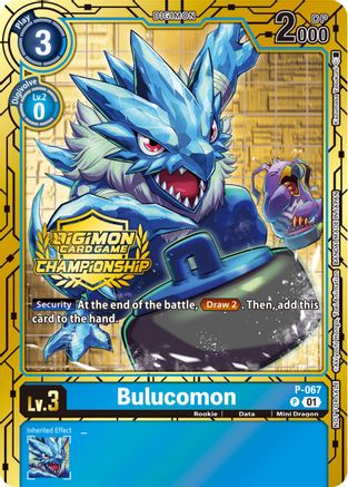 Bulucomon - P-067 (Championship 2023 Gold Card Set) (P-067) [Digimon Promotion Cards] Foil - Deck Out Gaming