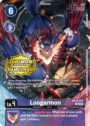 Loogarmon (Championship 2023 Tamers Pack) (BT14-074) [Blast Ace] Foil - Deck Out Gaming