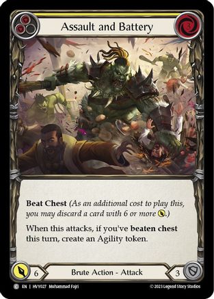 Assault and Battery (Yellow) (HVY027) [Heavy Hitters] Rainbow Foil - Deck Out Gaming