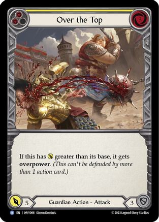 Over the Top (Yellow) (HVY066) [Heavy Hitters] Rainbow Foil - Deck Out Gaming