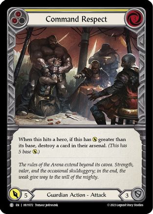 Command Respect (Yellow) (HVY072) [Heavy Hitters] - Deck Out Gaming