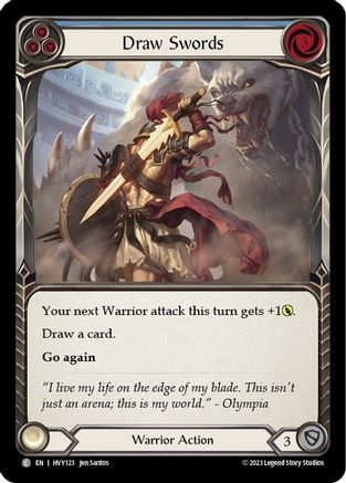 Draw Swords (Blue) (HVY123) [Heavy Hitters] Rainbow Foil - Deck Out Gaming