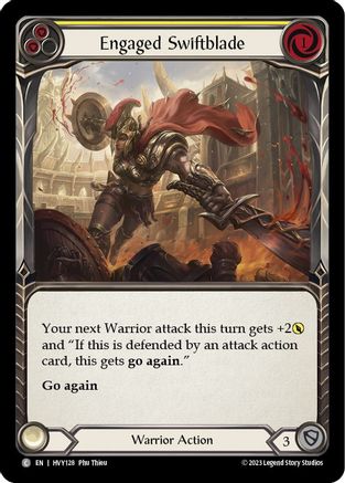 Engaged Swiftblade (Yellow) (HVY128) [Heavy Hitters] Rainbow Foil - Deck Out Gaming