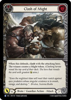 Clash of Might (Red) (HVY137) [Heavy Hitters] Rainbow Foil - Deck Out Gaming