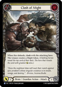 Clash of Might (Yellow) (HVY138) [Heavy Hitters] Rainbow Foil - Deck Out Gaming