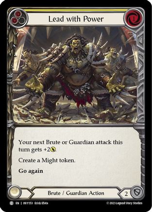 Lead with Power (Yellow) (HVY153) [Heavy Hitters] Rainbow Foil - Deck Out Gaming