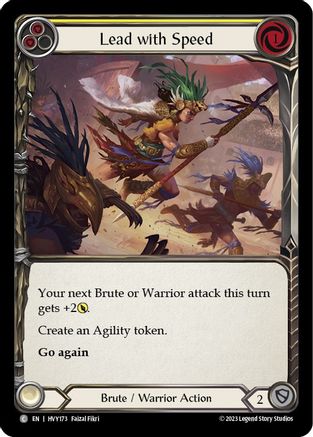 Lead with Speed (Yellow) (HVY173) [Heavy Hitters] Rainbow Foil - Deck Out Gaming