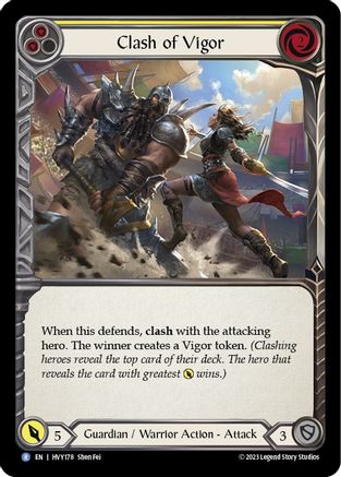 Clash of Vigor (Yellow) (HVY178) [Heavy Hitters] Rainbow Foil - Deck Out Gaming