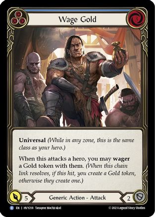 Wage Gold (Blue) (HVY218) [Heavy Hitters] Rainbow Foil - Deck Out Gaming