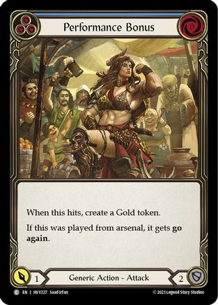 Performance Bonus (Blue) (HVY227) [Heavy Hitters] Rainbow Foil - Deck Out Gaming