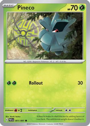 Pineco - 001/091 (1) [SV: Paldean Fates] Reverse Holofoil - Deck Out Gaming