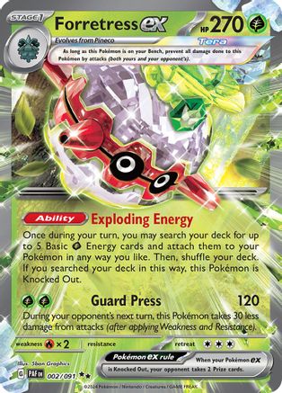 Forretress ex - 002/091 (2) [SV: Paldean Fates] Holofoil - Deck Out Gaming