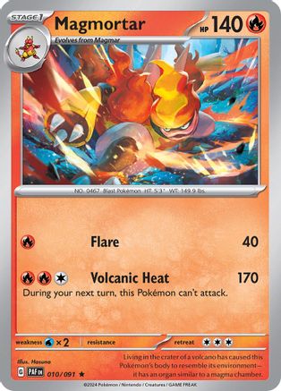 Magmortar (10) [SV: Paldean Fates] Reverse Holofoil - Deck Out Gaming