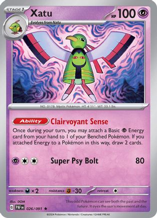 Xatu - 026/091 (26) [SV: Paldean Fates] Holofoil - Deck Out Gaming