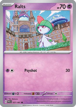 Ralts (27) [SV: Paldean Fates] Reverse Holofoil - Deck Out Gaming
