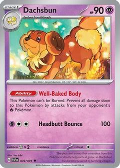 Dachsbun - 039/091 (39) [SV: Paldean Fates] Reverse Holofoil - Deck Out Gaming