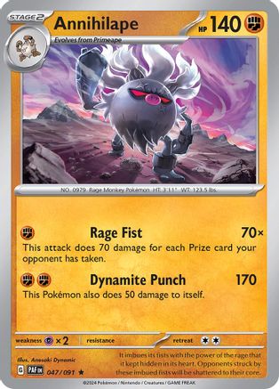 Annihilape - 047/091 (47) [SV: Paldean Fates] Holofoil - Deck Out Gaming