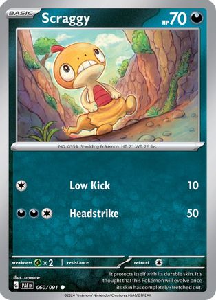 Scraggy (60) [SV: Paldean Fates] Reverse Holofoil - Deck Out Gaming