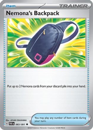 Nemona's Backpack (83) [SV: Paldean Fates] Reverse Holofoil - Deck Out Gaming