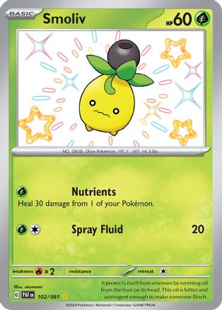 Smoliv (102) [SV: Paldean Fates] Holofoil - Deck Out Gaming