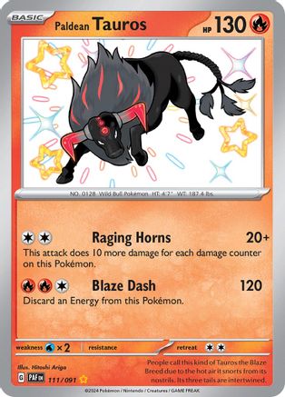Paldean Tauros - 111/091 (111) [SV: Paldean Fates] Holofoil - Deck Out Gaming