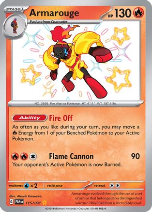 Armarouge - 115/091 (115) [SV: Paldean Fates] Holofoil - Deck Out Gaming