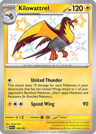 Kilowattrel - 146/091 (146) [SV: Paldean Fates] Holofoil - Deck Out Gaming