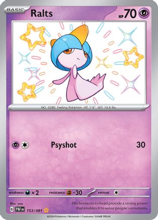 Ralts - 153/091 (153) [SV: Paldean Fates] Holofoil - Deck Out Gaming