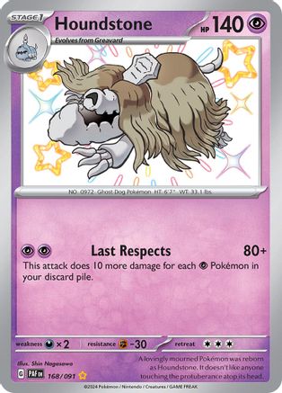 Houndstone - 168/091 (168) [SV: Paldean Fates] Holofoil - Deck Out Gaming