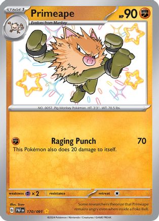 Primeape - 170/091 (170) [SV: Paldean Fates] Holofoil - Deck Out Gaming