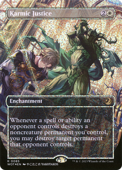 Karmic Justice (Anime Borderless) (Confetti Foil) (85) [Wilds of Eldraine: Enchanting Tales] foil - Deck Out Gaming