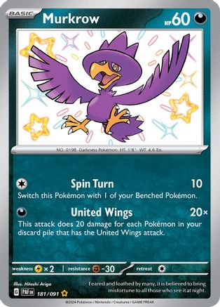 Murkrow (181) [SV: Paldean Fates] Holofoil - Deck Out Gaming
