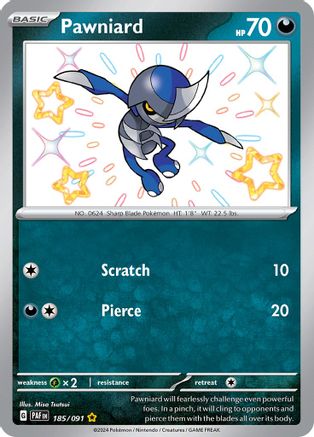 Pawniard (185) [SV: Paldean Fates] Holofoil - Deck Out Gaming