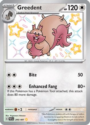 Greedent (206) [SV: Paldean Fates] Holofoil - Deck Out Gaming