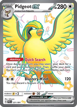 Pidgeot ex (221) [SV: Paldean Fates] Holofoil - Deck Out Gaming