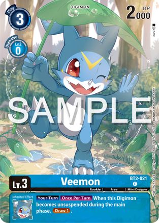 Veemon - BT2-021 (Digimon Illustration Competition Pack 2023) (BT2-021) [Release Special Booster] - Deck Out Gaming