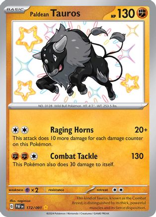 Paldean Tauros - 172/091 (172) [SV: Paldean Fates] Holofoil - Deck Out Gaming