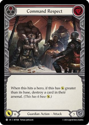 Command Respect (Red) (BET008) [Blitz Deck: Heavy Hitters - Betsy] - Deck Out Gaming