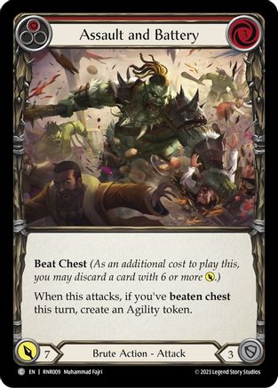 Assault and Battery (Red) (RNR009) [Blitz Deck: Heavy Hitters - Rhinar] - Deck Out Gaming