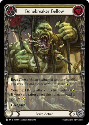 Bonebreaker Bellow (Yellow) (RNR020) [Blitz Deck: Heavy Hitters - Rhinar] - Deck Out Gaming