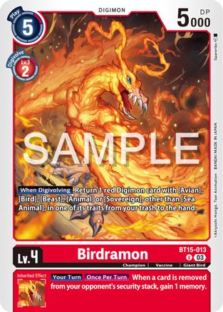 Birdramon (BT15-013) [Exceed Apocalypse] - Deck Out Gaming