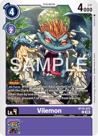 Vilemon (BT15-072) [Exceed Apocalypse] - Deck Out Gaming