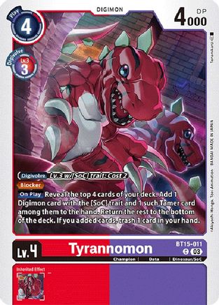 Tyrannomon (BT15-011) [Exceed Apocalypse] - Deck Out Gaming