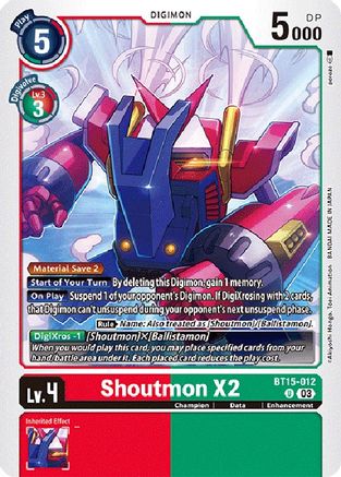 Shoutmon X2 (BT15-012) [Exceed Apocalypse] - Deck Out Gaming