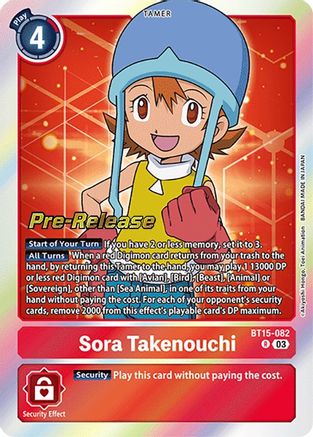 Sora Takenouchi (BT15-082) [Exceed Apocalypse Pre-Release Cards] Foil - Deck Out Gaming