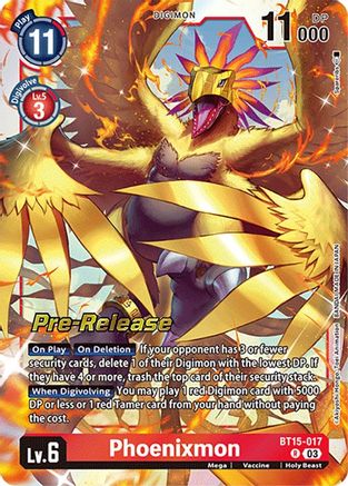 Phoenixmon (BT15-017) [Exceed Apocalypse Pre-Release Cards] Foil - Deck Out Gaming